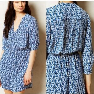 Maeve for Anthropologie Blue White Galen Dress Small